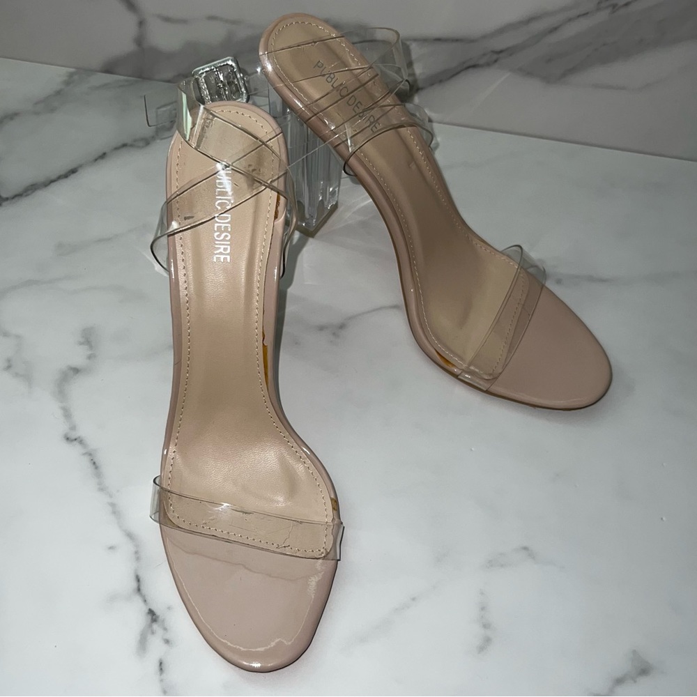 Public Desire Clear Perspex Block Heels